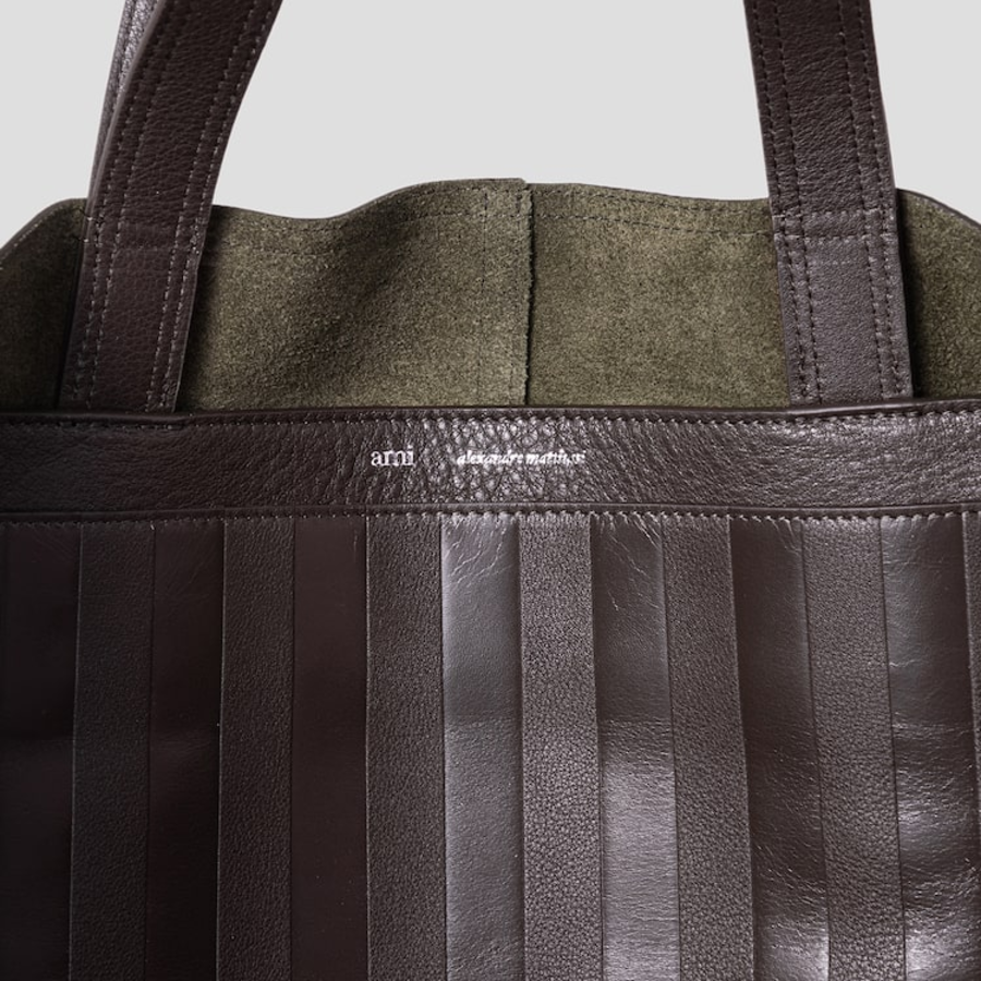 ami (Unisex) Midi Maxi Tote Bag – Olive