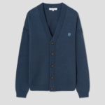 Maison Kitsune Men Bold Fox Head Patch Comfort Cardigan - Slate Grey