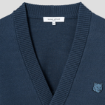Maison Kitsune Men Bold Fox Head Patch Comfort Cardigan - Slate Grey