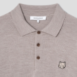 Maison Kitsune Men Bold Fox Head Patch Polo Jumper - Marble