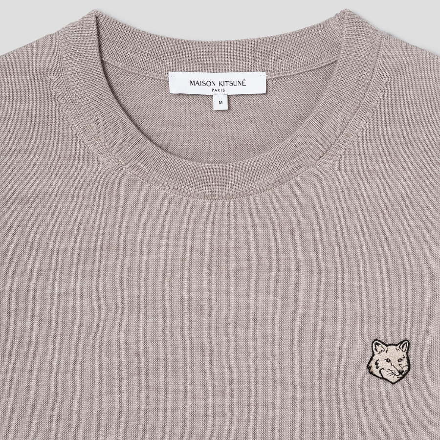Maison Kitsune Men Bold Fox Head Patch Regular Jumper - Marble