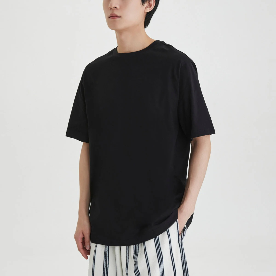 JAJU Unisex Layered Short Sleeve T-Shirt – Black