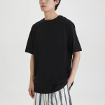 JAJU Unisex Layered Short Sleeve T-Shirt – Black