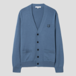 Maison Kitsune Men Bold Fox Head Patch Regular Cardigan - Breton Blue