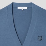 Maison Kitsune Men Bold Fox Head Patch Regular Cardigan - Breton Blue