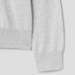 Maison Kitsune Men Tonal Fox Head Patch Polo Jumper - Light Grey Melange