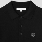 Maison Kitsune Men Tonal Fox Head Patch Polo Jumper - Black