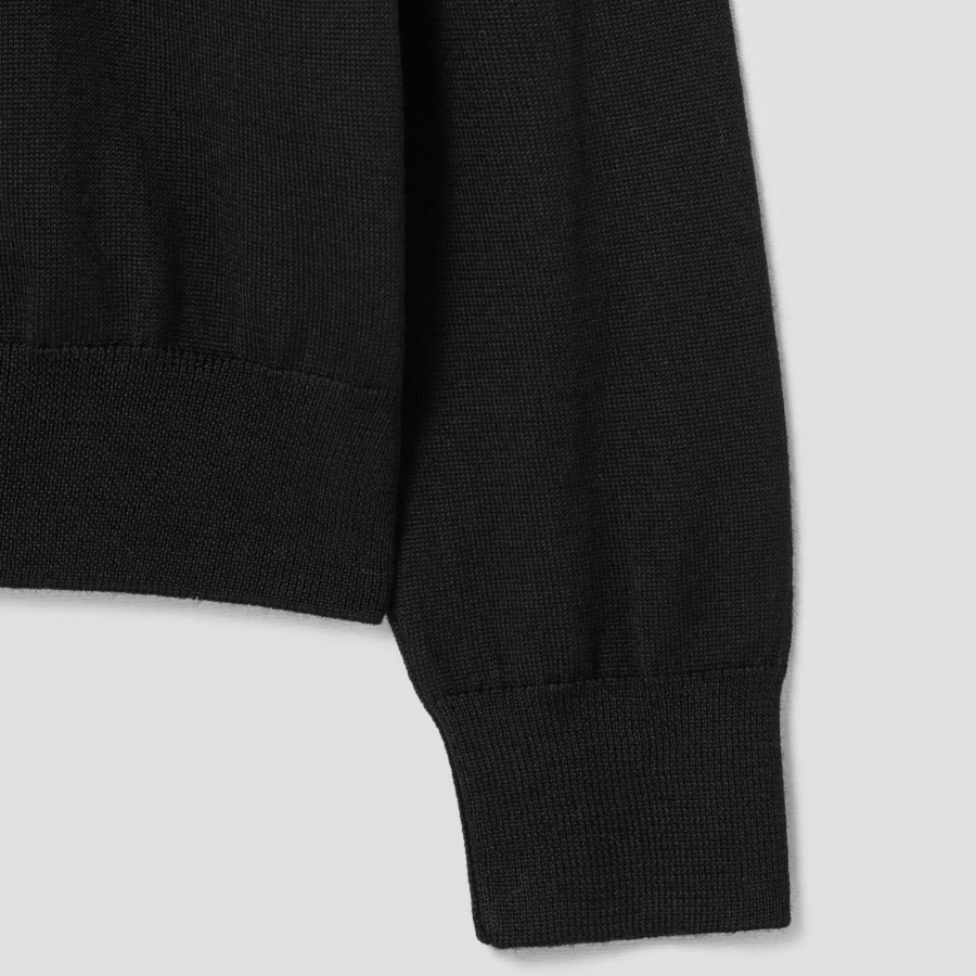 Maison Kitsune Men Tonal Fox Head Patch Polo Jumper - Black