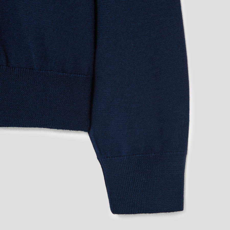 Maison Kitsune Men Tonal Fox Head Patch Polo Jumper - Ink Blue