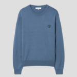 Maison Kitsune Men Bold Fox Head Patch Regular Jumper - Breton Blue