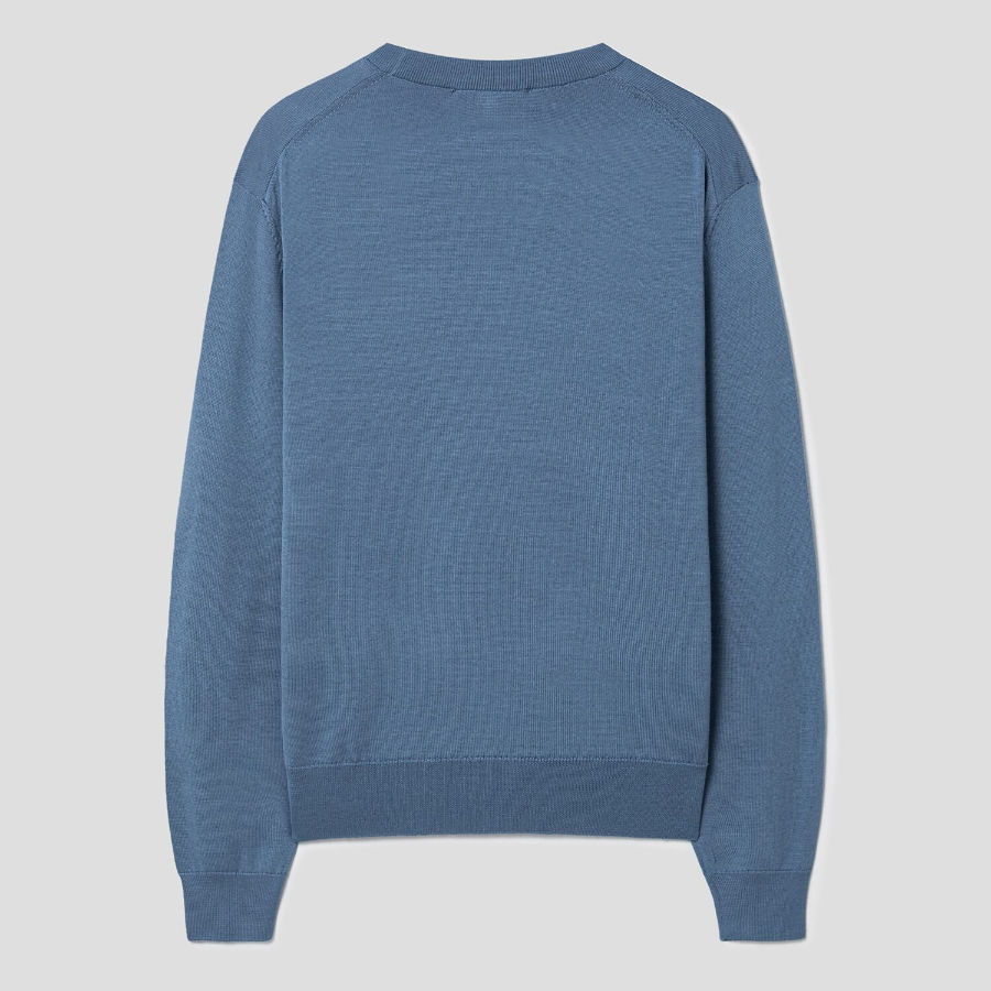 Maison Kitsune Men Bold Fox Head Patch Regular Jumper - Breton Blue