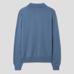 Maison Kitsune Men Bold Fox Head Patch Polo Jumper - Breton Blue