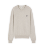 Maison Kitsune Men Tonal Fox Head Patch Regular Jumper - Light Grey Melange