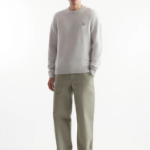 Maison Kitsune Men Tonal Fox Head Patch Regular Jumper - Light Grey Melange