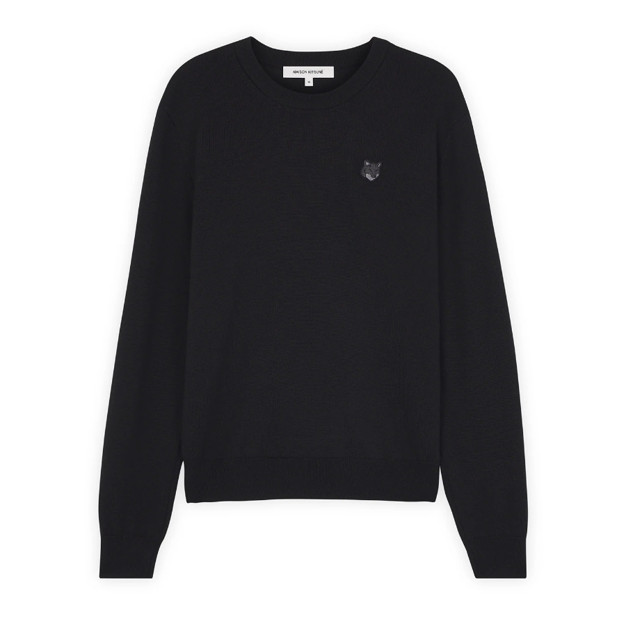 Maison Kitsune Men Tonal Fox Head Patch Regular Jumper - Black