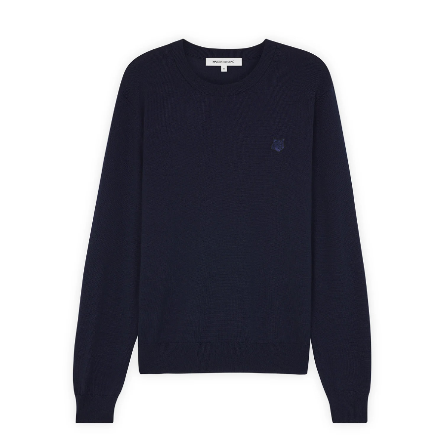 Maison Kitsune Men Tonal Fox Head Patch Regular Jumper - Ink Blue