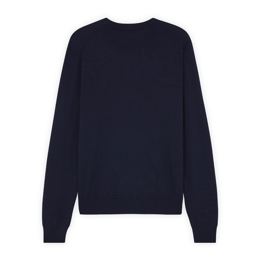 Maison Kitsune Men Tonal Fox Head Patch Regular Jumper - Ink Blue