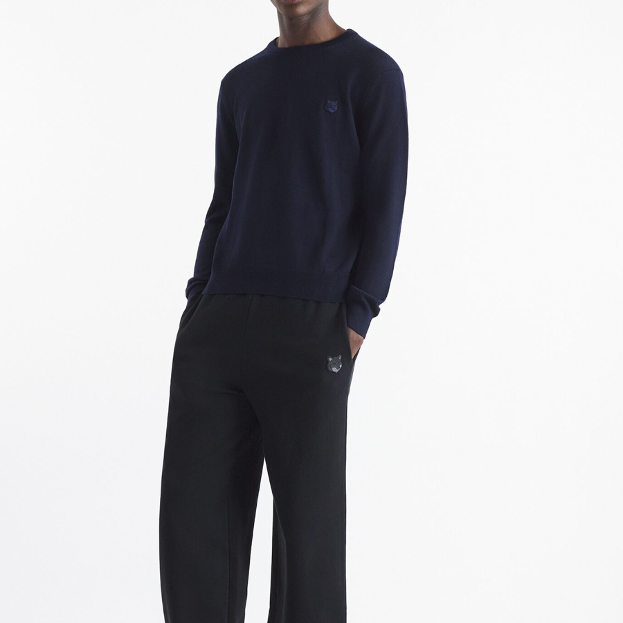 Maison Kitsune Men Tonal Fox Head Patch Regular Jumper - Ink Blue