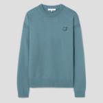 Maison Kitsune Men Bold Fox Head Patch Comfort Jumper - Soft Teal