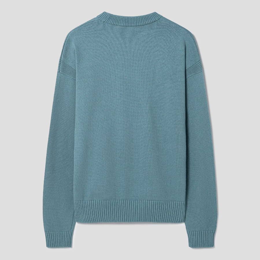 Maison Kitsune Men Bold Fox Head Patch Comfort Jumper - Soft Teal