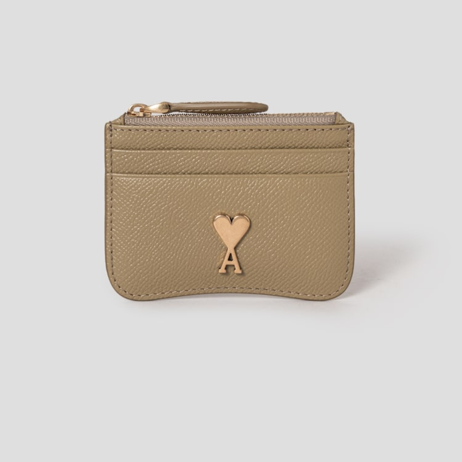 ami (Unisex) Paris Paris Zip Card Holder – Havana