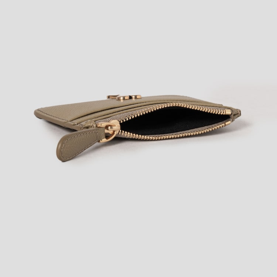 ami (Unisex) Paris Paris Zip Card Holder – Havana