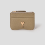 ami (Unisex) Paris Paris Zip Card Holder – Havana/Vibrated Brass