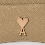 ami (Unisex) Paris Paris Zip Card Holder – Havana/Vibrated Brass