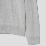 Maison Kitsune Men Bold Fox Head Patch Polo Jumper - Light Grey Melange