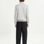 Maison Kitsune Men Bold Fox Head Patch Polo Jumper - Light Grey Melange