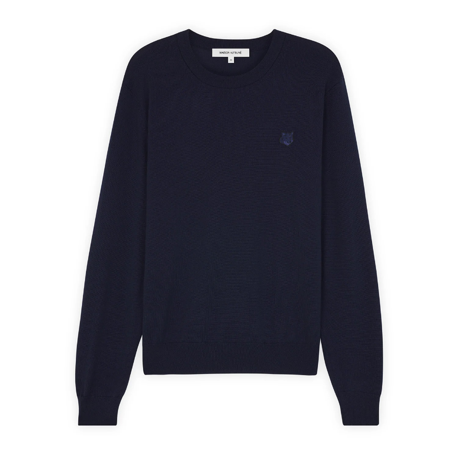 Maison Kitsune Men Tonal Fox Head Patch Regular Jumper - Ink Blue