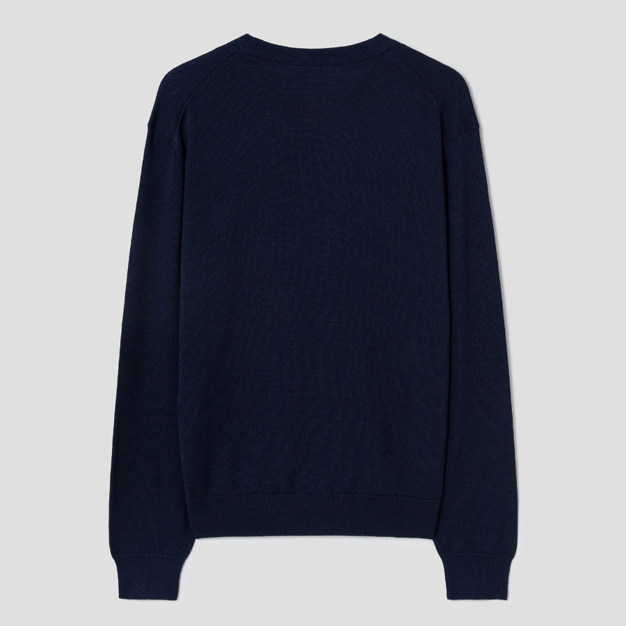 Maison Kitsune Men Tonal Fox Head Patch Regular Jumper - Ink Blue