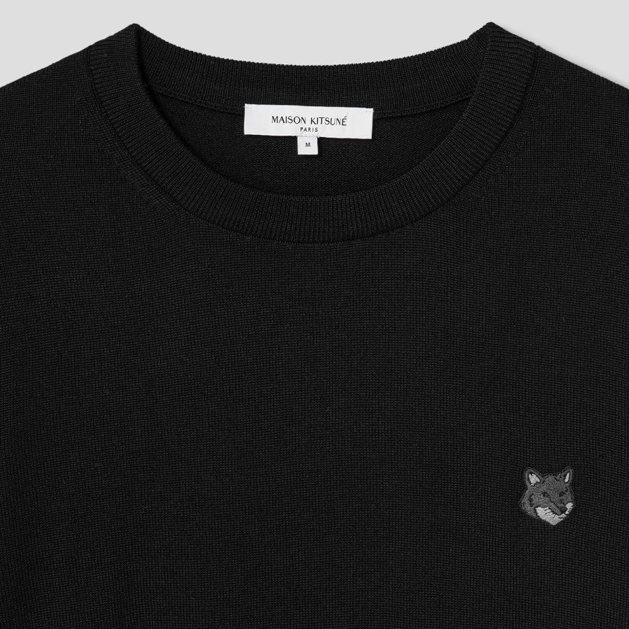 Maison Kitsune Men Tonal Fox Head Patch Regular Jumper - Black