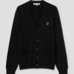 Maison Kitsune Men Tonal Fox Head Patch Regular Cardigan - Black