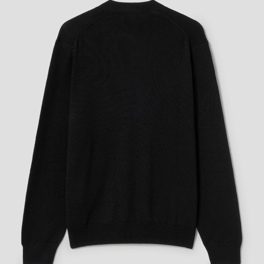 Maison Kitsune Men Tonal Fox Head Patch Regular Cardigan - Black