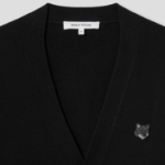 Maison Kitsune Men Tonal Fox Head Patch Regular Cardigan - Black