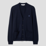Maison Kitsune Men Tonal Fox Head Patch Regular Cardigan - Ink Blue