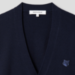 Maison Kitsune Men Tonal Fox Head Patch Regular Cardigan - Ink Blue