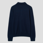 Maison Kitsune Men Tonal Fox Head Patch Polo Jumper - Ink Blue