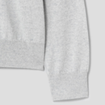 Maison Kitsune Men Tonal Fox Head Patch Polo Jumper - Light Grey Melange