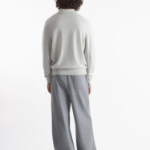 Maison Kitsune Men Tonal Fox Head Patch Polo Jumper - Light Grey Melange