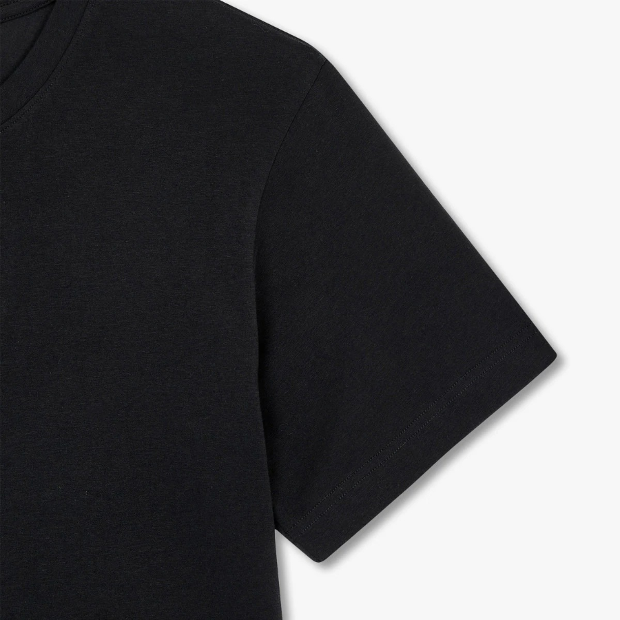 JAJU Men’s Soft Touch Cotton Crewneck Short Sleeve T-Shirt – Black