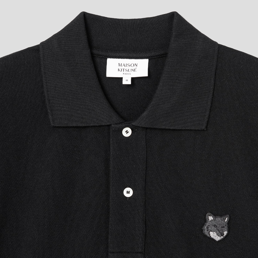 Maison Kitsune Men Bold Fox Head Patch Comfort Polo - Black