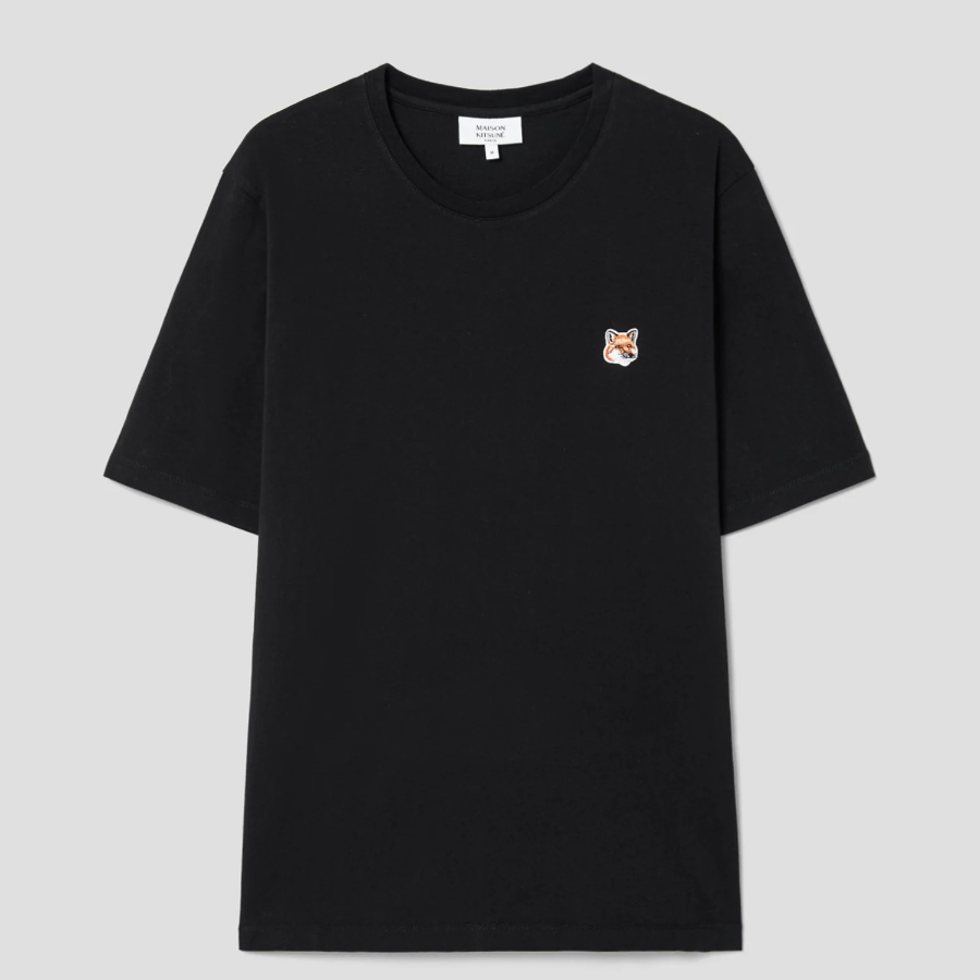 Maison Kitsune Men Fox Head Patch Regular Tee-Shirt - Black