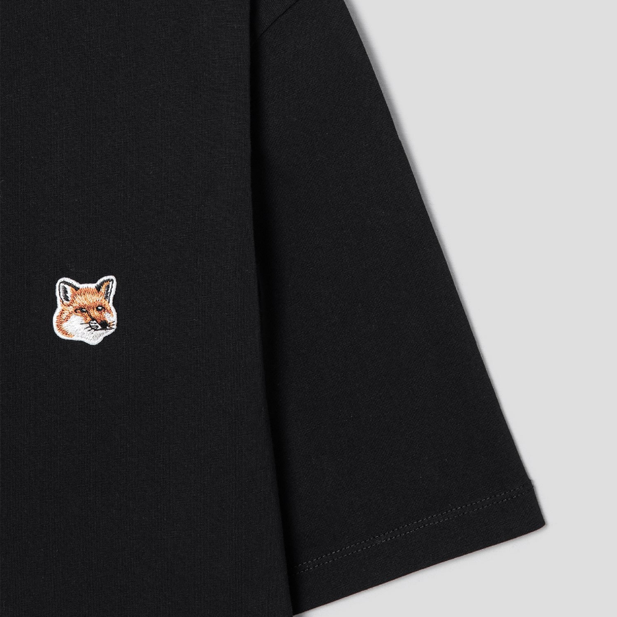 Maison Kitsune Men Fox Head Patch Regular Tee-Shirt - Black