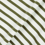 JAJU Men’s Striped Cotton Long Sleeve T-Shirt – Olive/White