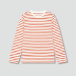 JAJU Men’s Smart Cotton Long Sleeve T-Shirt – Light Orange Striped