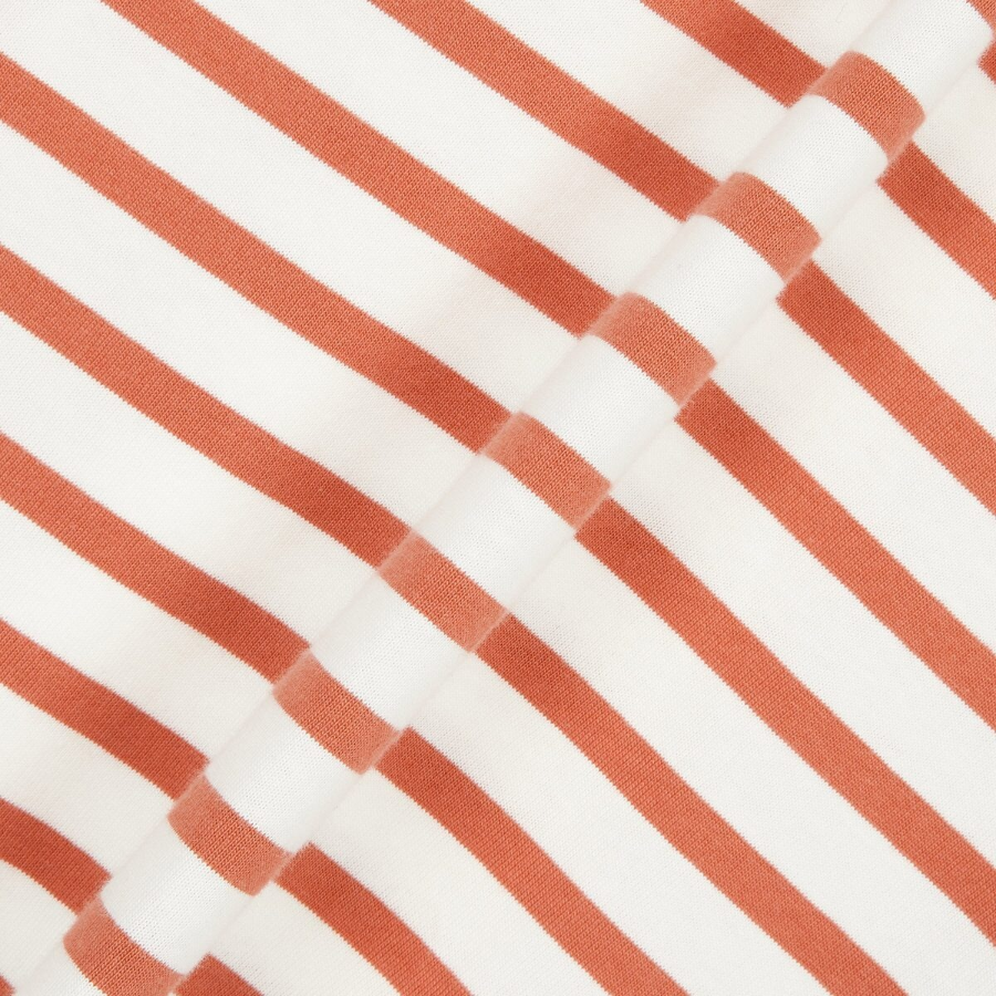 JAJU Men’s Smart Cotton Long Sleeve T-Shirt – Light Orange Striped