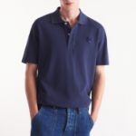 Maison Kitsune Men Bold Fox Head Patch Comfort Polo - Ink Blue