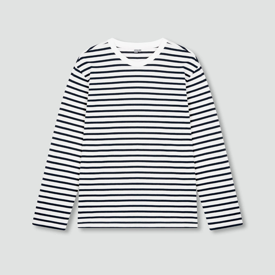 JAJU Men’s Smart Cotton Long Sleeve T-Shirt – Light Navy